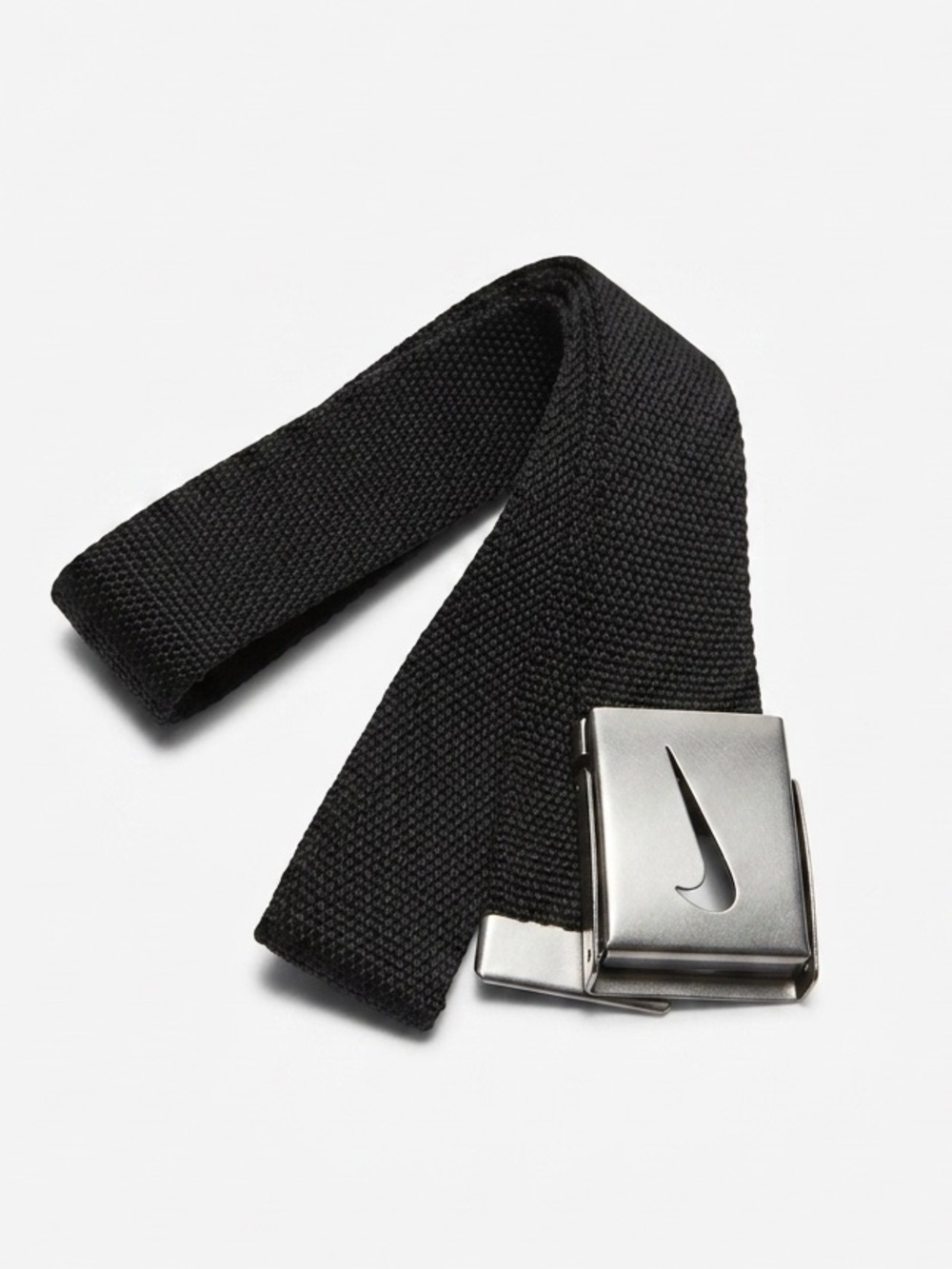 Nike Black Webbing Belt with Silver Buckle